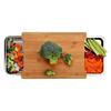 Bamboo Cutting Board with Drawer and Side Dish Plate for Vegetables, Cooked Food, Fruit, Bread, and Cheese