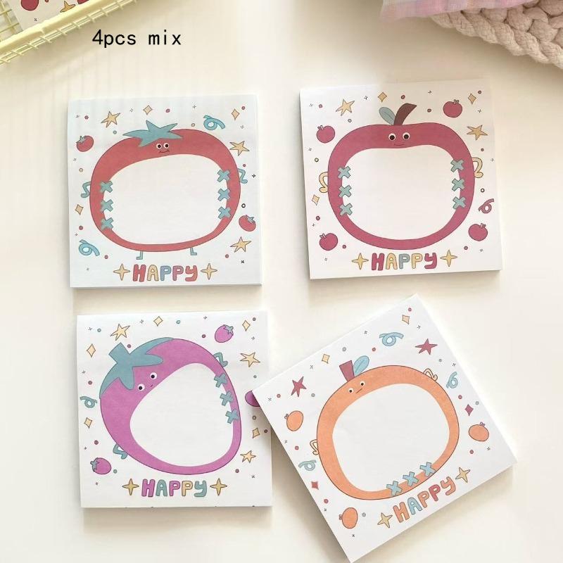 

High Looking Simple Sticky Note Ins Style Girly Heart Student Times Sticker Fruit Removable Paper Message Office School Supplies