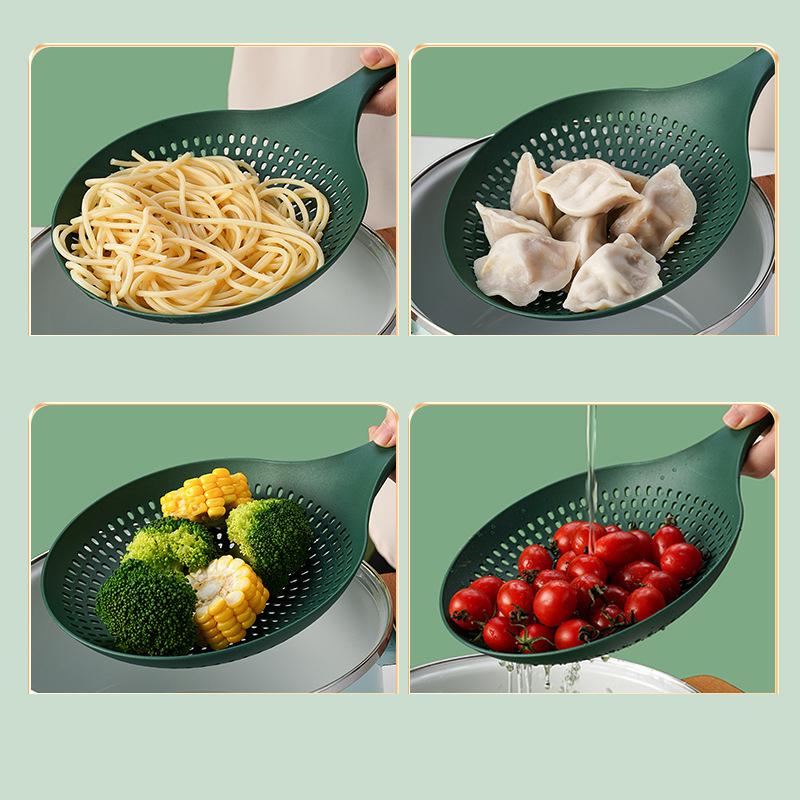 Velké sítko odolné vysokým teplotám, kuchyňská naběračka, cedník na nudle, ochrana proti opaření, skimmer na zeleninu