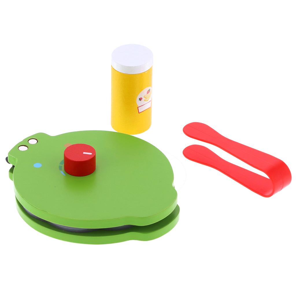 Simulation Pancake Machine Toy Children Kids Pancake Maker Cooking Wooden Kitchen Toys