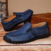 Ręcznie robione męskie buty casualowe z zamszu, wygodne i oddychające mokasyny, męskie buty biznesowe płaskie, buty do jazdy