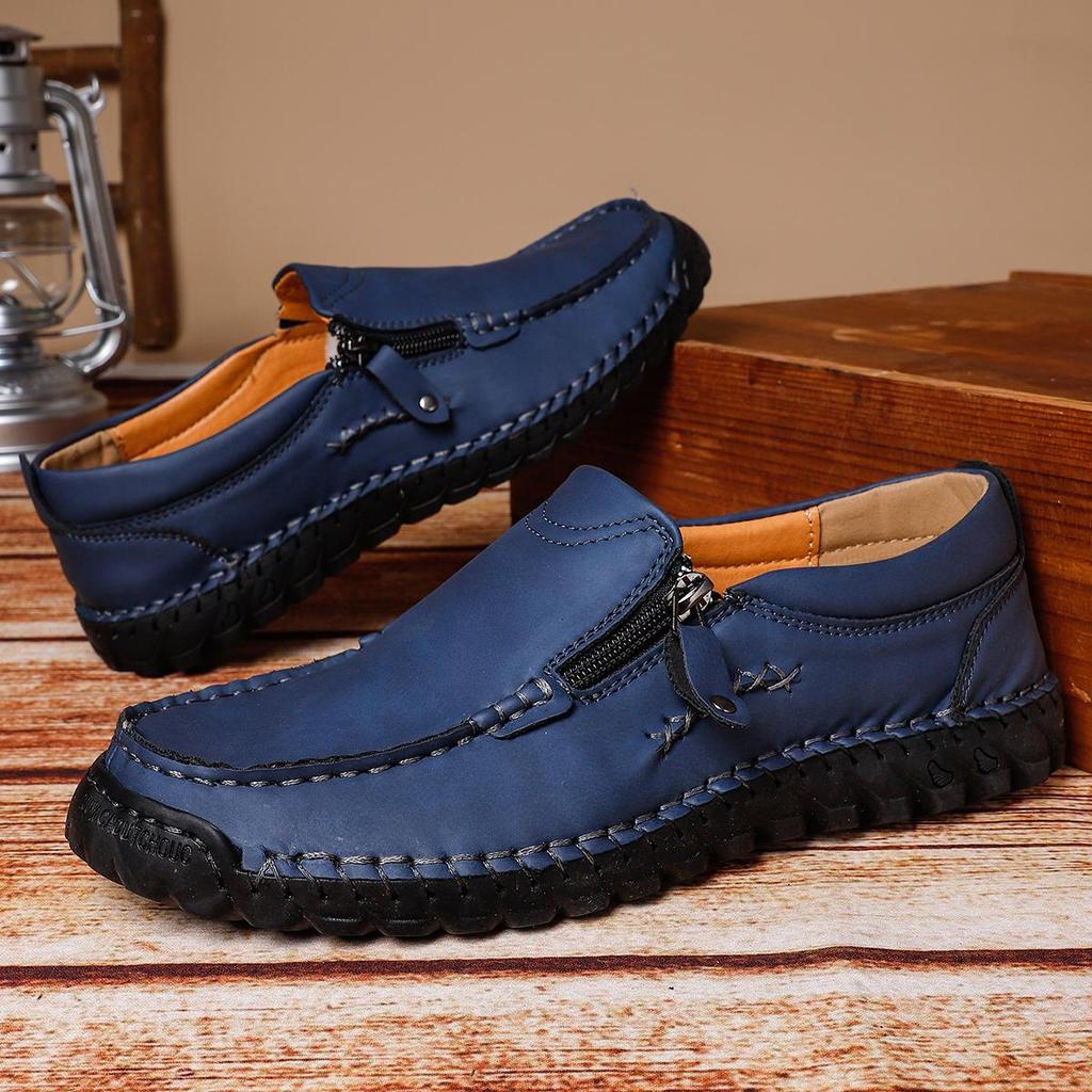 Ręcznie robione męskie buty casualowe z zamszu, wygodne i oddychające mokasyny, męskie buty biznesowe płaskie, buty do jazdy