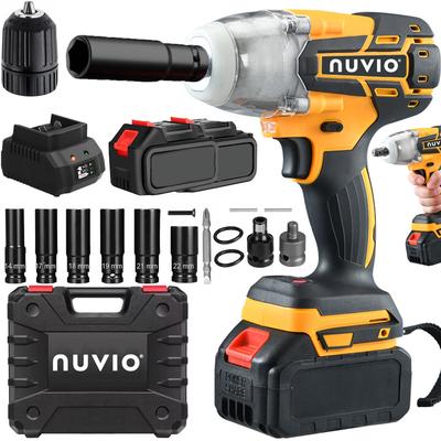 Cordless Impact Wrench Brushless 2x Battery Sockets Powerful 300Nm For Wheels