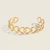 Gold Color Square Link Bracelet Hollow Out Women Bangle Open Cuff Bracelet  Wedding Jewelry Gift