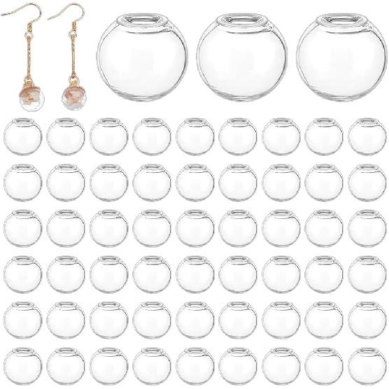 PH PandaHall 200pcs Mini Glass Globes 10mm Glass Ball Bottle Small Orbs Ball Glass Spheres Glass Crystal Ball Craft Glass Ball Hollow Ball for UV