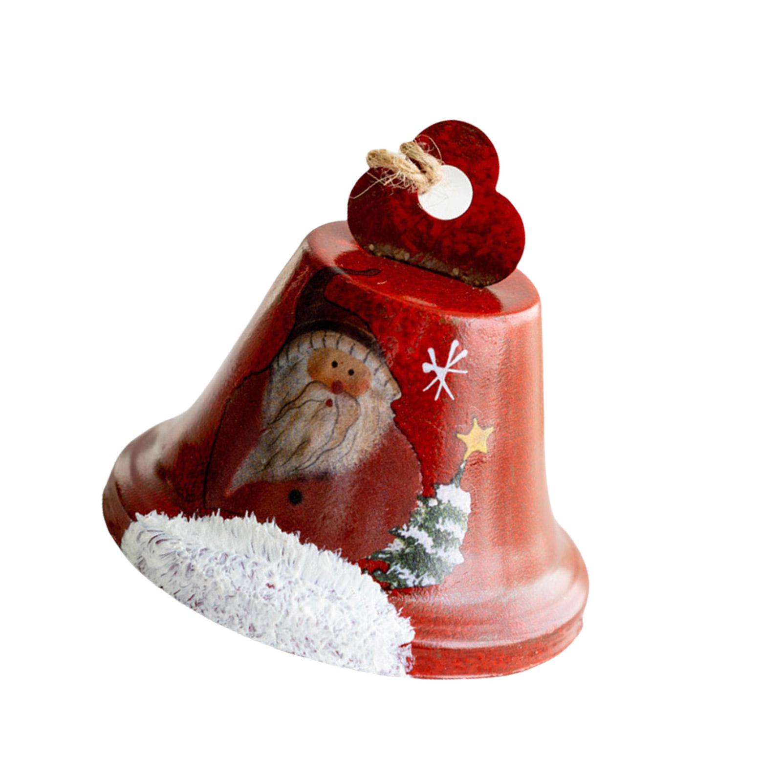 

Підвіска із залізними дзвіночками на тему Санти/Сніговика. Різдвяна ялинка ручної роботи. Висяча прикраса. Фестивальні прикраси, розписані вручну. C