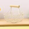 Cesta de Almacenamiento de Alambre Metálico con Asa Portátil Organizador Portahuevos Fruta Pan Cesta de Frutas Creativa Para Cocina Hogar Picnic