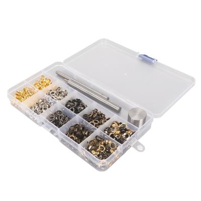 Kit de Ilhós de 4mm 4 Cores 280 Conjuntos Ilhós com Kit de Ferramentas de Instalação de 3 Peças Ilhós