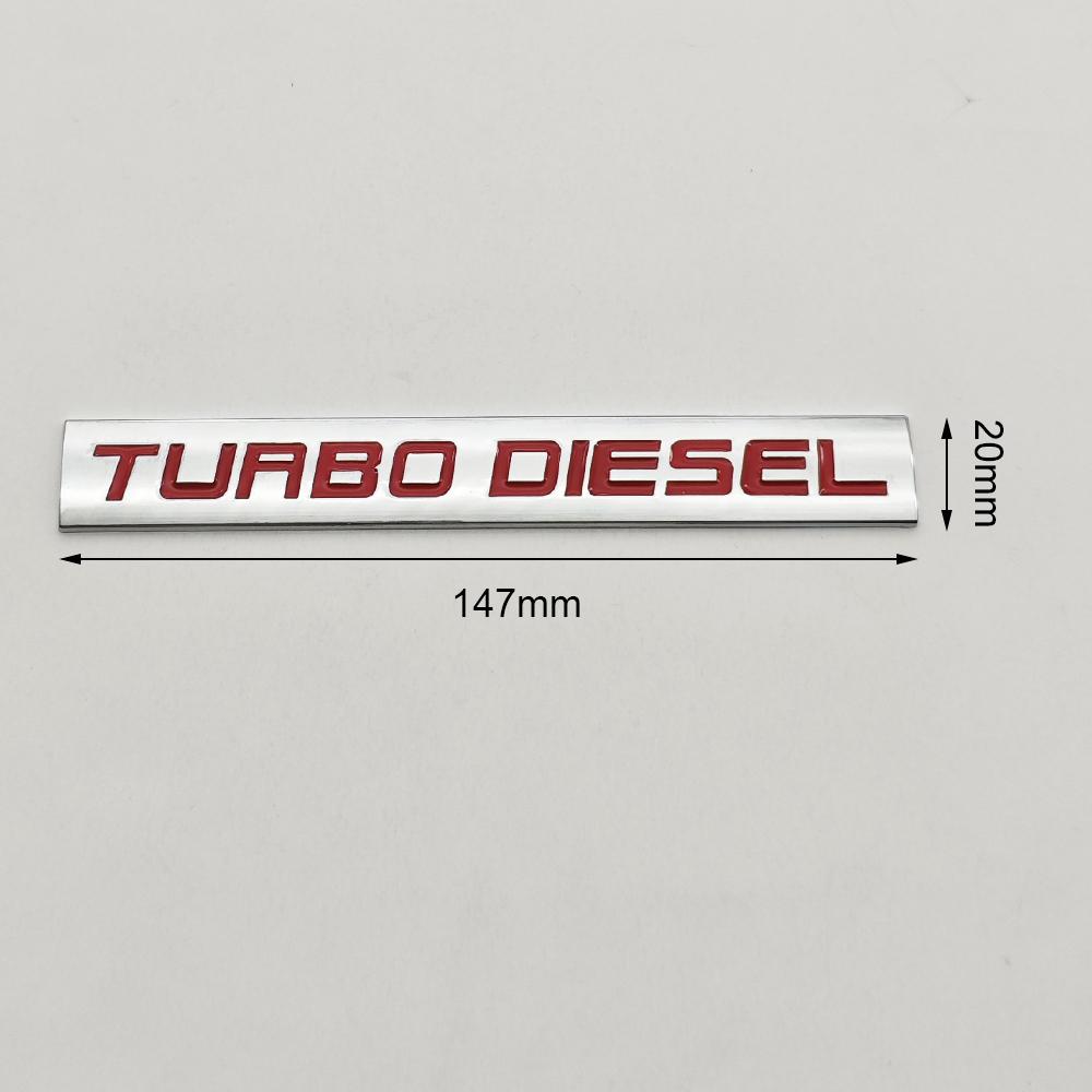 3D Chrome Metal Car Sticker TURBO DIESEL Logo Emblem Rear Trunk Fender Badge Decal For Isuzu Kia Hyundai Toyota Ford Accessories
