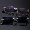 2 Pieces of Fashionable Glasses Set Retro Frameless Couple Metal Accessories Street Style and Daily Commuting Trend