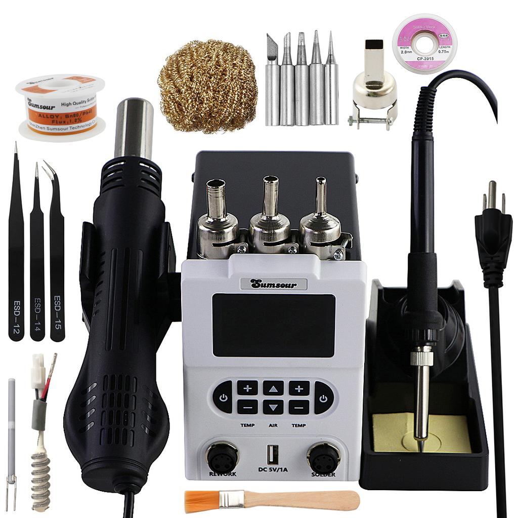 Digital display Solder Station Control Temperature Soldering Iron Hot Air Gun BGA SMD Rework Welding Desoldering Repair Tools