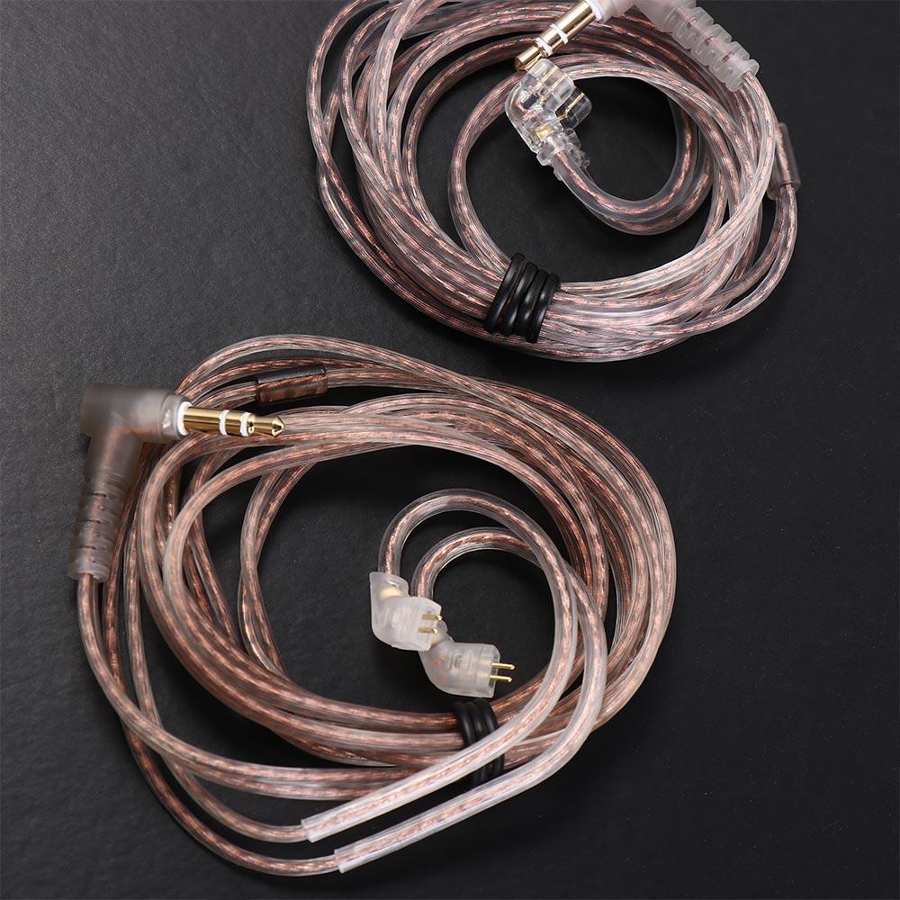 Oxygen-Free Copper ZS10 Earphone Wire KZ Earphones Cord 2Pin Headphone Cord In Ear Cable