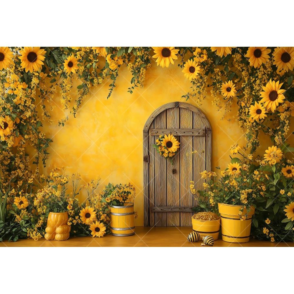 Farm Sunflower Photography Background Garden Flower Kids Birthday Party Cake Smash Baby Shower Portrait Backdrop Photo Studio