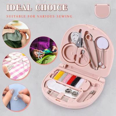 Mini Travel Sewing Kits Portable Multi-function Needle Sewing Box Sewing Tools Storage Case Handwork Sewing Accessories