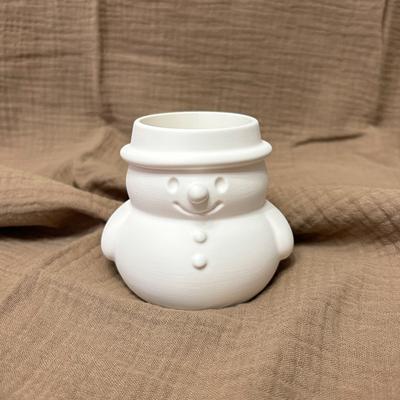 Cute Snowman Flower Pot Succulent Plant Pot Plastic Planter Desktop Ornament Pen Container Home Decor