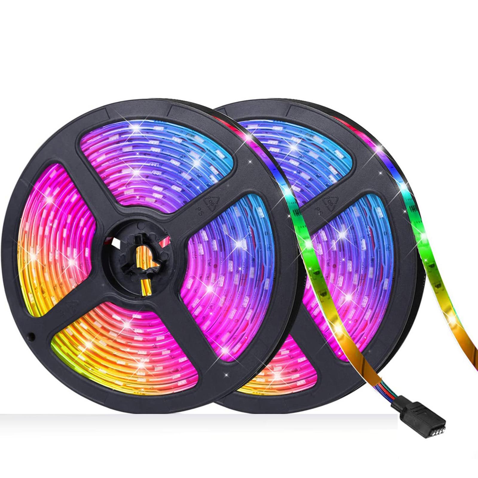 

Светодиодные ленты RGB 600 светодиодов 5050 RGB Световые ленты IP65 Водонепроницаемая светодиодная лента Управление через приложение Регулируемая яркость Функция синхронизации EU-20M