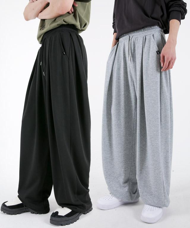 UMM Four-Tuck Terry Training Pants With Drawstring Hem 3 Colors