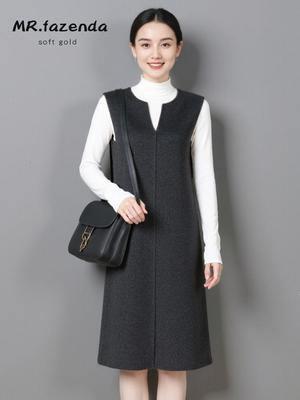 Women's Double-Sided Wool Vest Dress - Autumn/Winter Loose Fit