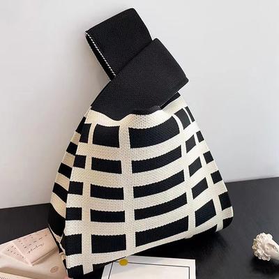 Ručně vyráběné pletené kabelky Dámská taška na zápěstí Mini Knot Korejská ležérní taška Tote Bag Opakovaně použitelné nákupní tašky