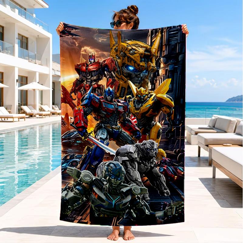 Trans-formers Beach Towel, Super Soft Microfiber, Perfect Gift for Her/Him, Birthday, for Pool, Beach, Travel, Decor Beach Party