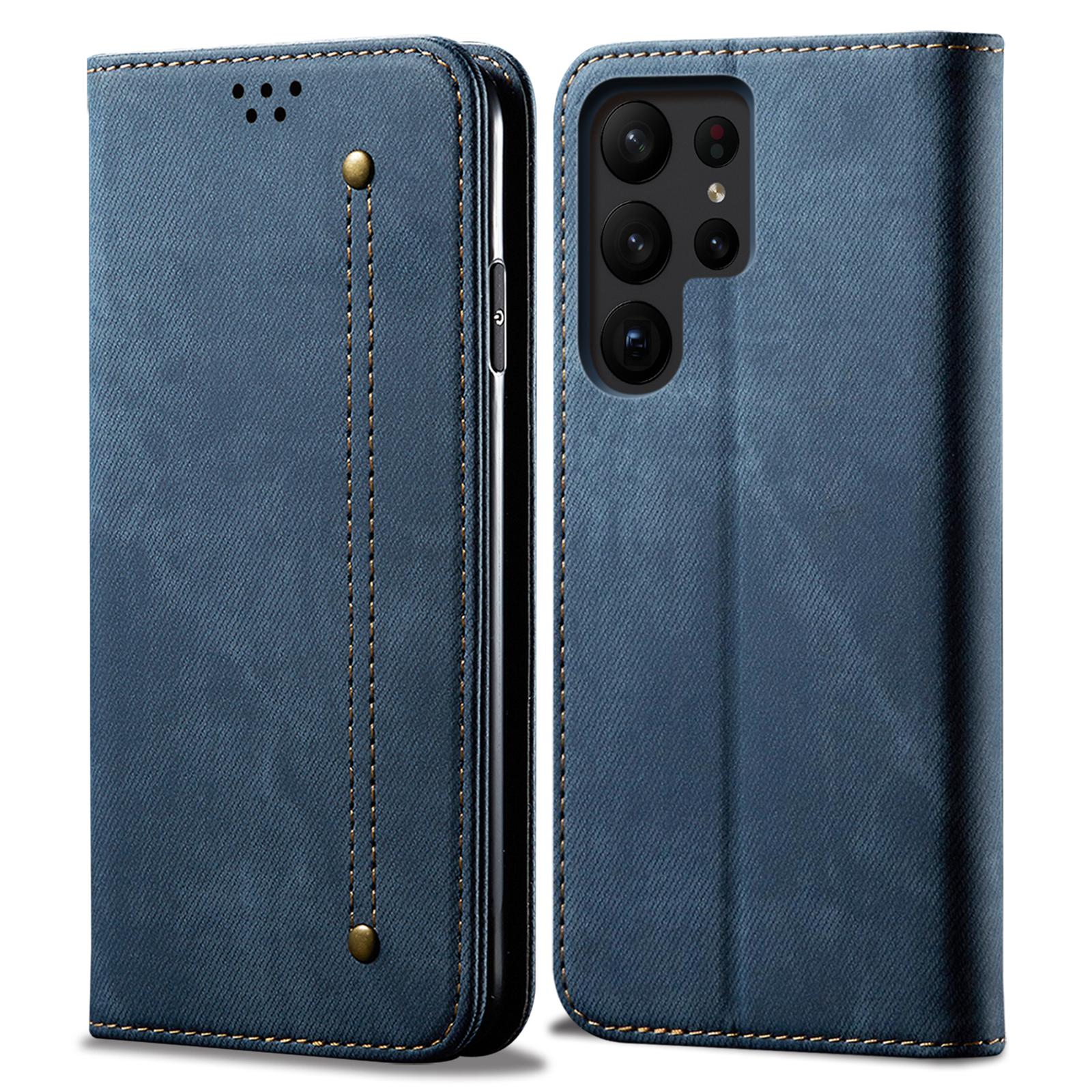 

For Samsung Galaxy S24 Ultra Case Slim Phone Cover Wallet PU Leather Phone Shell Blue