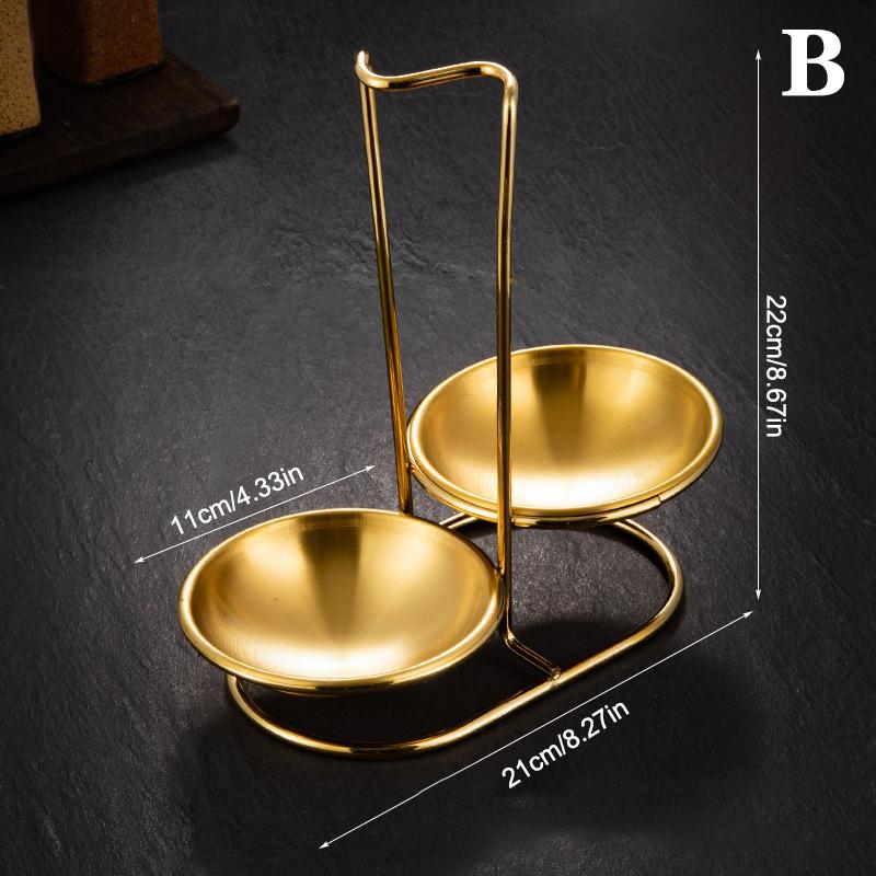 Stainless Steel Single/Double Ladle Vertical Spoon Utensil Rack Soup Spoon Rest Stand Multi-Function Tableware Storage Shelf
