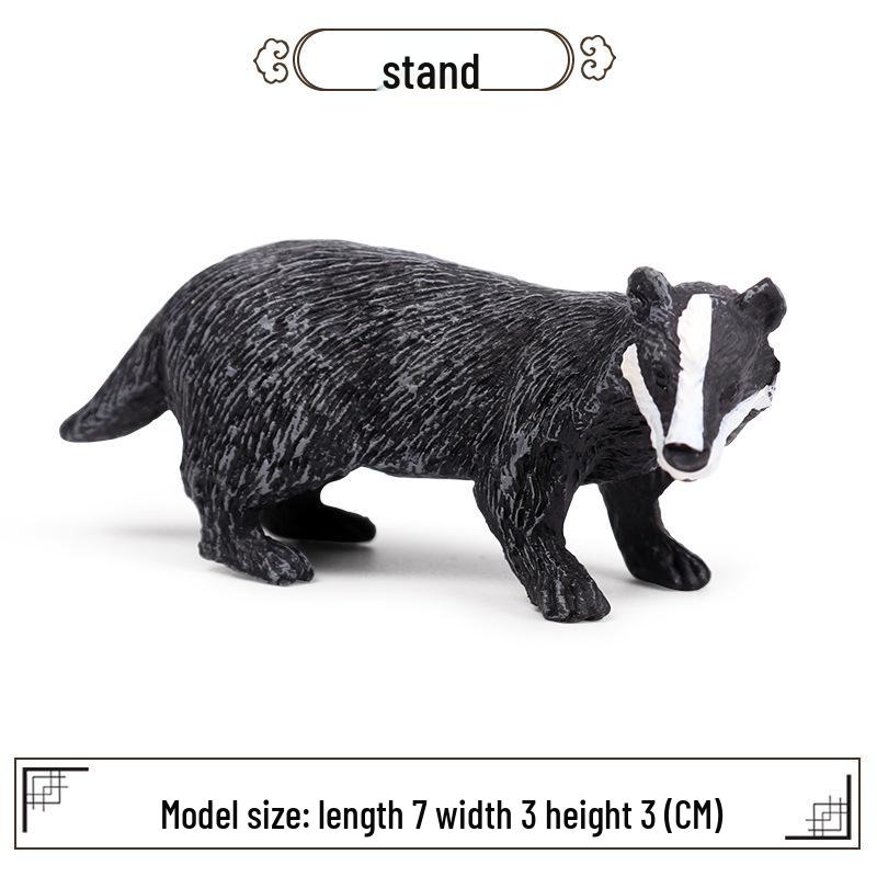 Realistic Wildlife Model Toys: Anteater, Badger, Beaver, Fox, Mink - Plastic Figurines for Children.