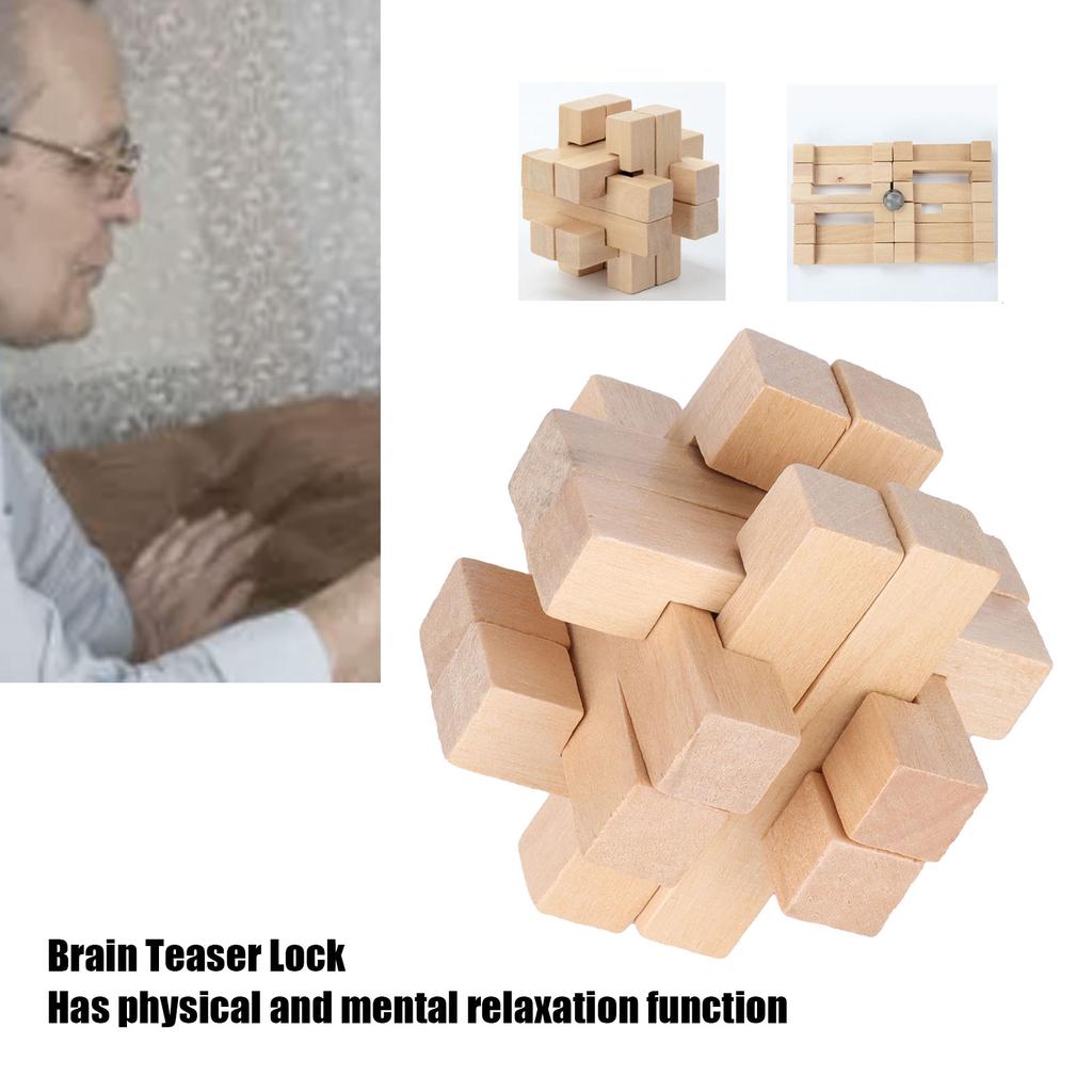 Intelligent Jigsaw Lock Toy Wooden Interlocking Puzzles Game Toy Adult Brain Teaser Toy