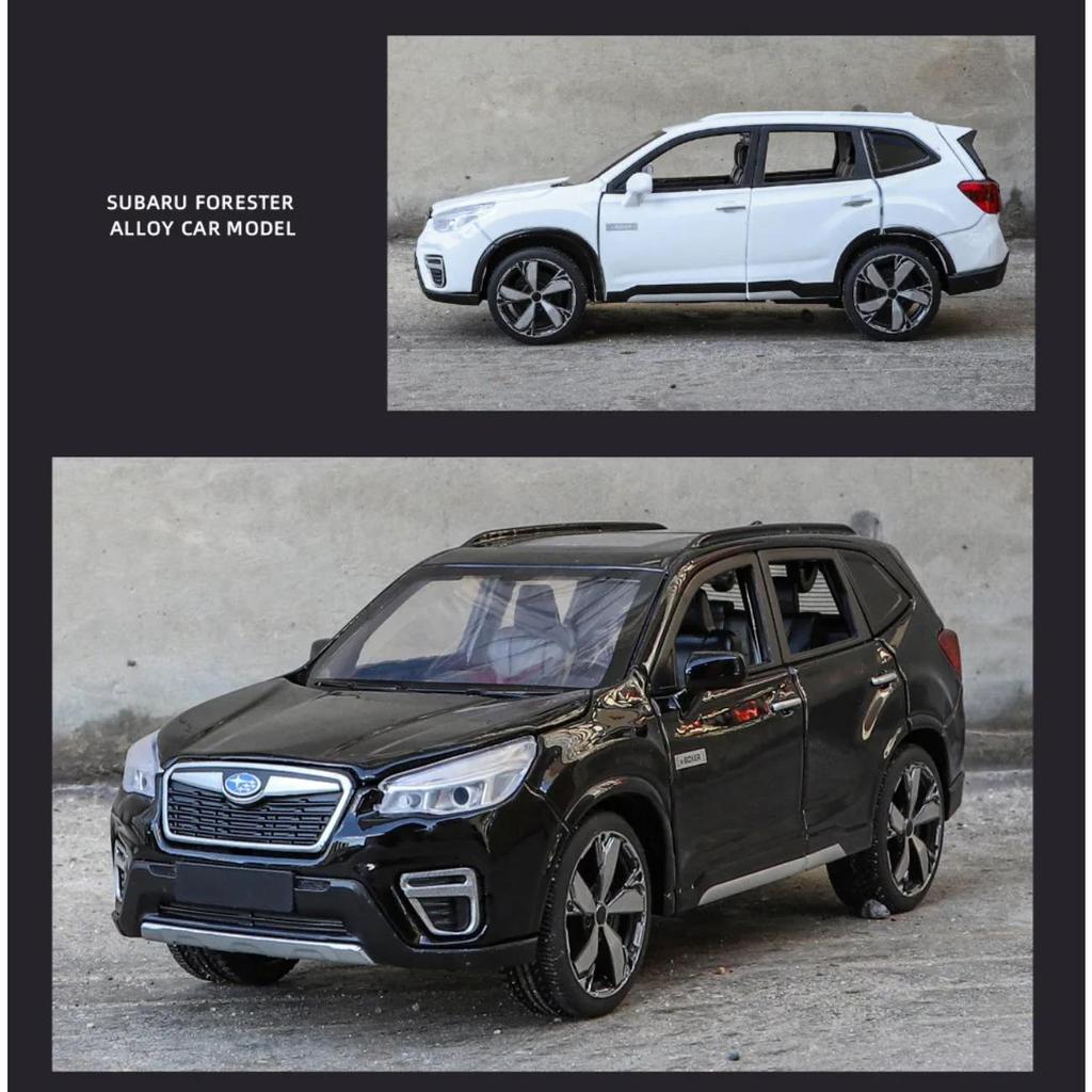 1/30 Subaru Forester SUV Alloy Muscle Car Model Sound and Light Pull Back Children's Toy Collectibles Birthday Gift