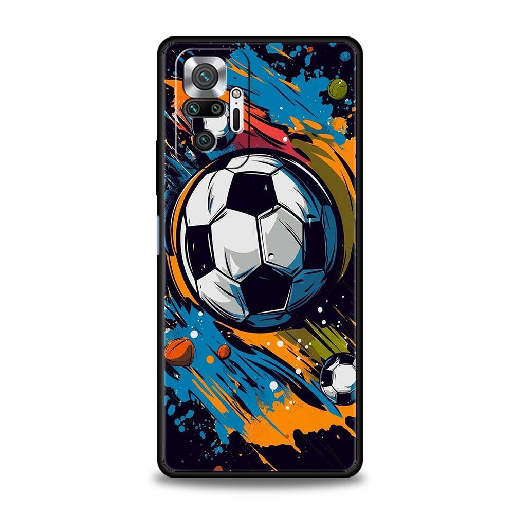 Phone Case For Xiaomi Redmi Note 13 12 5G 9S 9 8 10 11 Pro 9T 13C 12C 10C 9C 9A 7 Pro Soft Cover Football Passion Soccer Ball