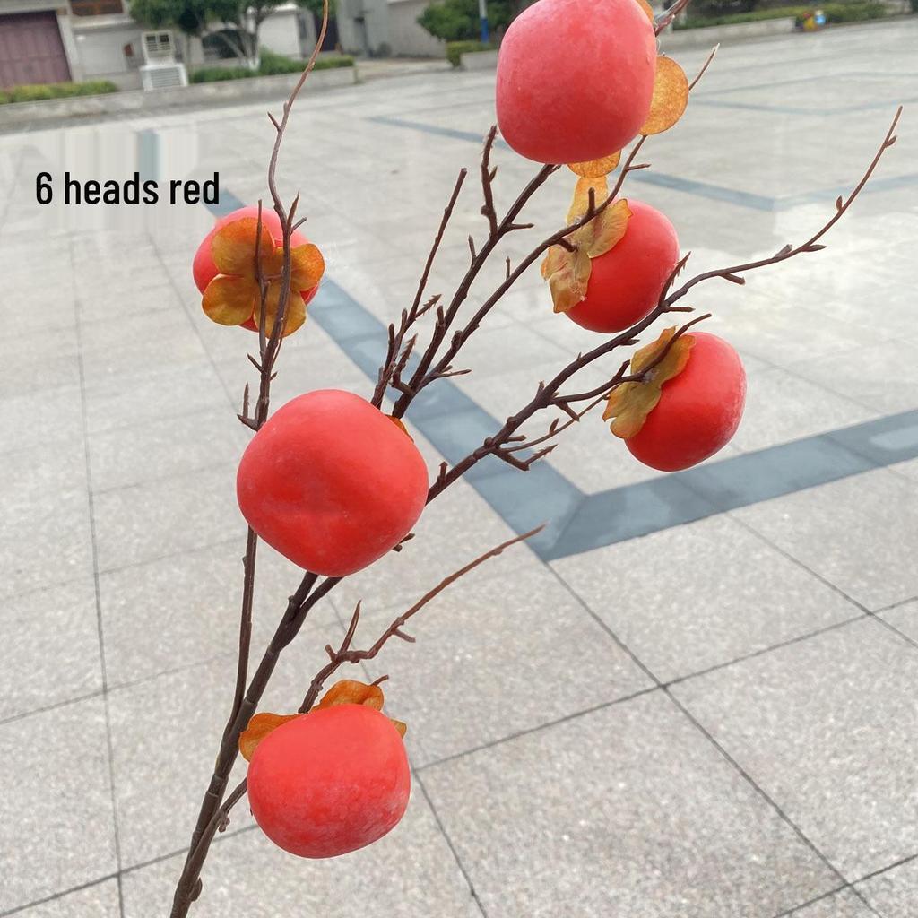 9-Head Faux Persimmon Berry Foam Home Decor Ornaments