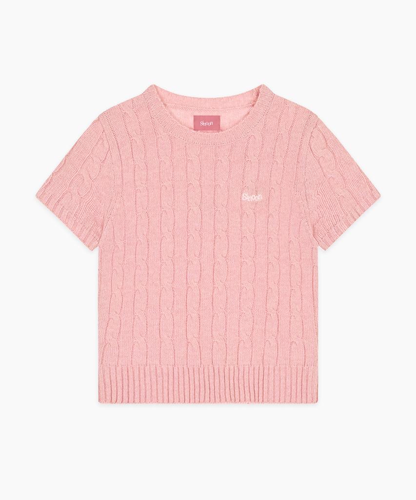 SINOON Sinoon Logo Twisted Knit (Melange Pink)