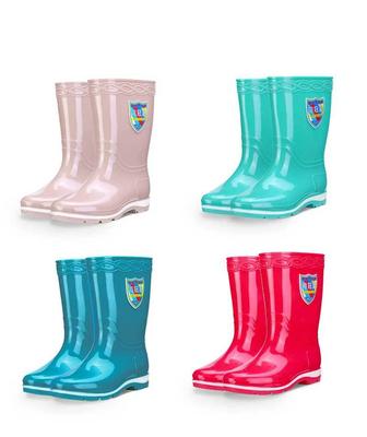 Botas de Lluvia de Media Suela Antideslizantes e Impermeables para Mujer