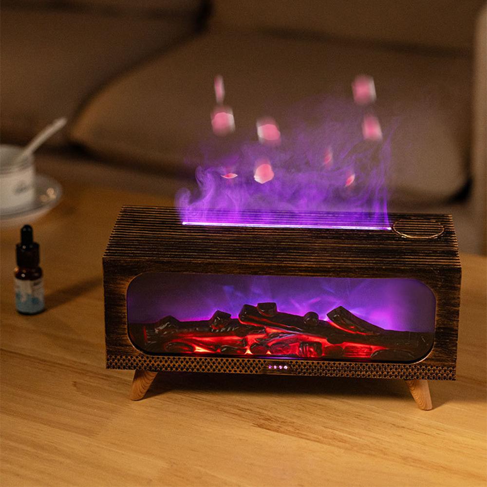 Xiaomi 3D Simulation Fireplace USB Aromatherapy Diffuser with Mood Night Light, Ultrasonic Humidifier & Essential Oil Diffuser for Home