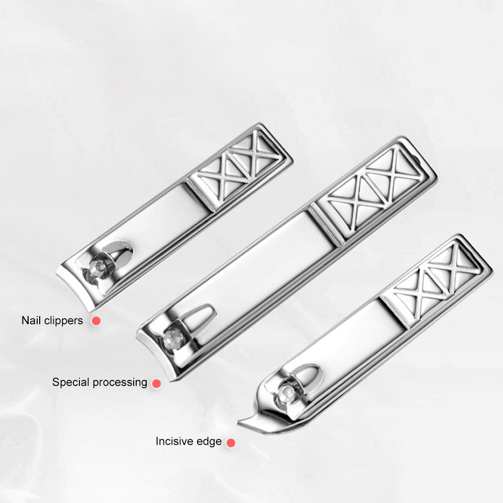 19pcs Stainless Steel Manicure Nail File Nail Clipper Ear Pick Eyebrow Scissors Grooming KitGray Black