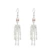Ganzkörper Skelett Rotes Auge Hängende Ohrringe Gothic Halloween Thema Lange Quaste Ohrschmuck für Damen Party Street Punk Passender Schmuck