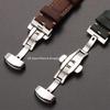 Echtes Kalbsleder Uhrenarmband für Omega Business-Uhrarmband für Seiko 22mm 20mm 26mm Schmetterlingsverschluss Nähte Braunes Armband
