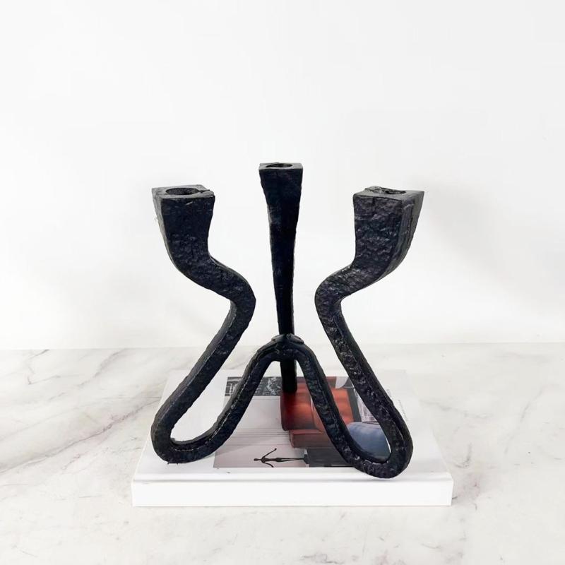 Candlestick Holders Iron Metal Taper Candle Holders Decorative Candle Stands 3 Arm Candelabra for Home Decorations