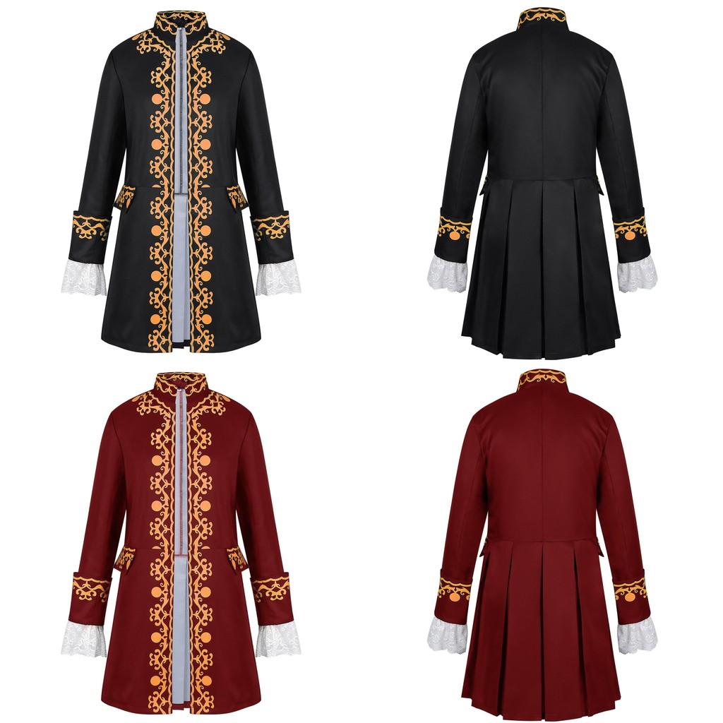 Epic Fantasy Mens Tailcoat Jacket With Stand Collar For Cosplay Events