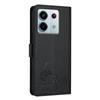For Xiaomi Redmi Note 13 Pro 5G/Poco X6 5G Case with Strap RFID Blocking Leather Wallet Phone Cover Cat Mouse Pattern -  Black