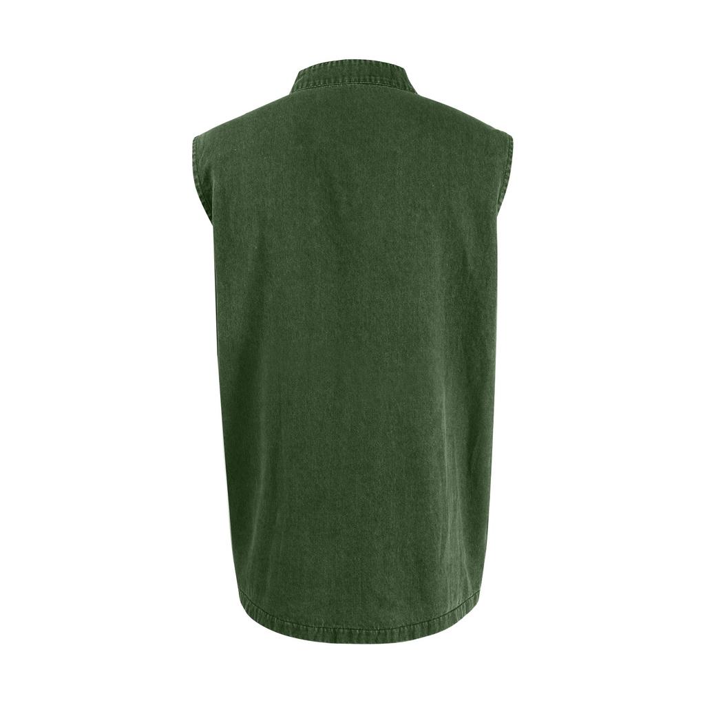 Mouwloze Hemden voor Mannen Knopen Casual Tanktops Mannen met Zak Wijde Pasvorm Zomer Lichtgewicht Top Tanktops Mannen