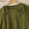 ZANZEA Blusa casual larga da donna con scollo quadrato, maniche corte e balze
