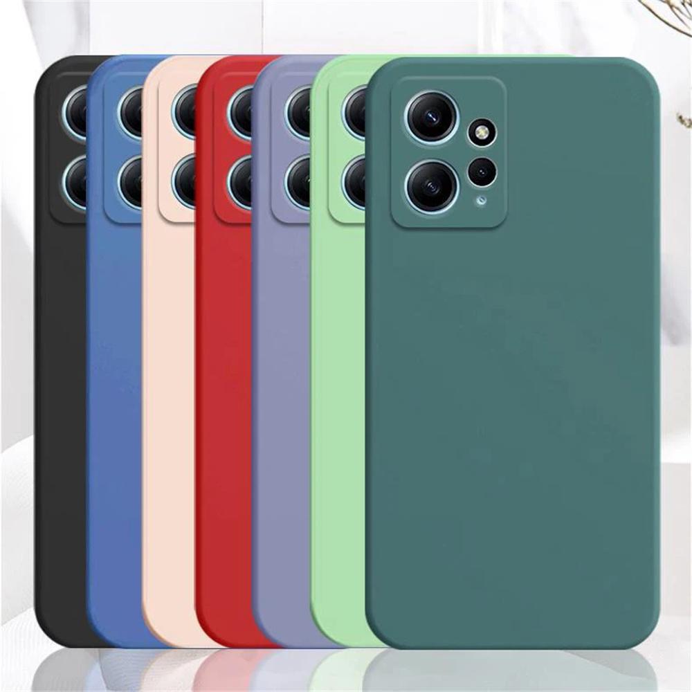 Vloeibare Siliconen Hoesje voor Xiaomi Redmi Note 12 4G Zachte Fundas Redmi Note12 4G Camera Beschermend Mat Basis Hoesje Caqas