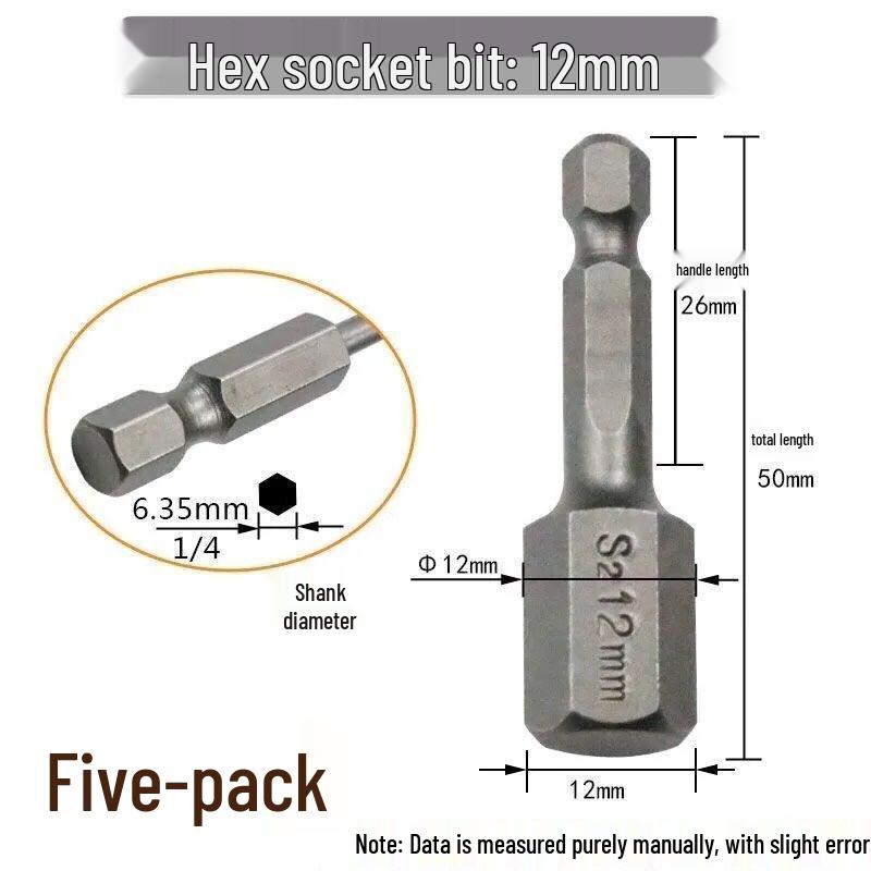 Hex Bit Set for Drills: Super Hard S2 Industrial Extended Screwdriver and Wrench Bits