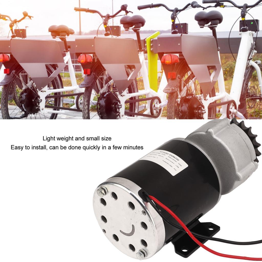 24V 450W Gear Reduction Electric Motor 18 Tooth High Torsion Aluminum Alloy Low Noise Motor for Agricultural Machinery