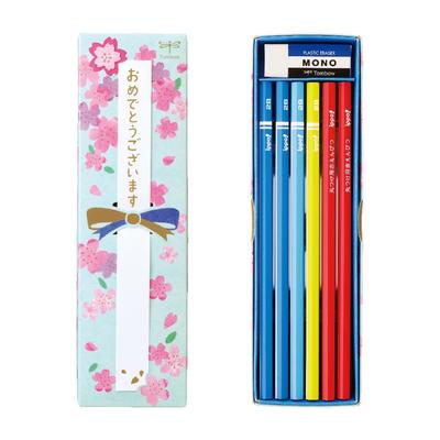 Conjunto de Lápis Celebração Tombow Escrita 2 Vermelho MONO Azul (10 Lápis, Lápis, Borracha) MP-KM02-2B