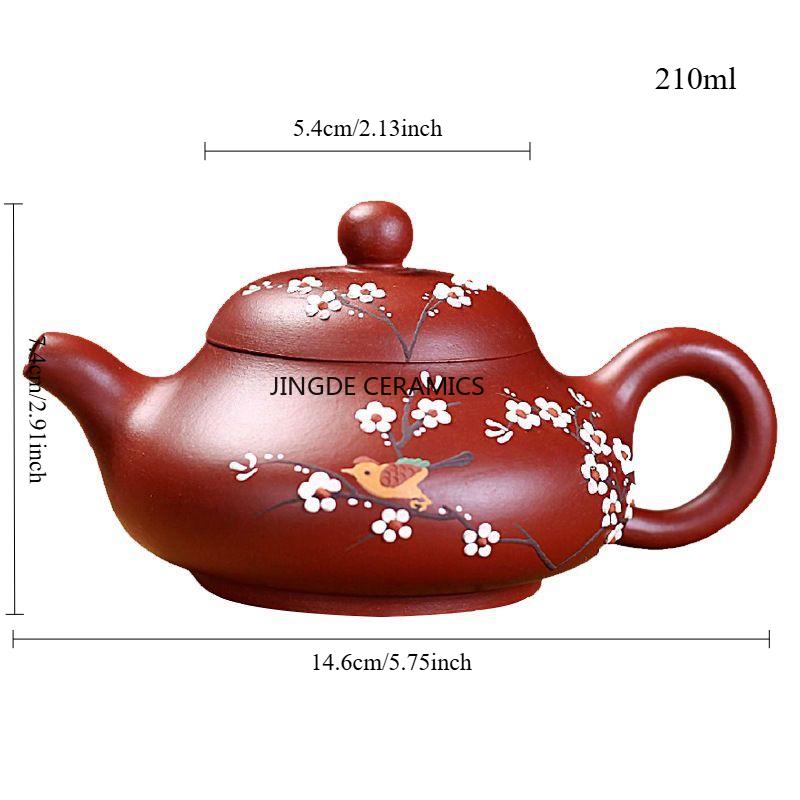 210ml Authentic Yixing Purple Clay Teapots Famous Handmade Tea Pot Ball Shaped Infuser Beauty Kettle Zisha Tea Set Gifts