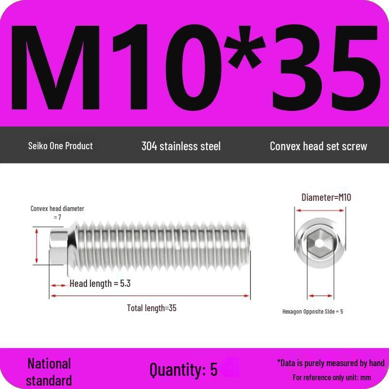 304 Stainless Steel Cup Point Grub Screw - Sizes M3 To M10