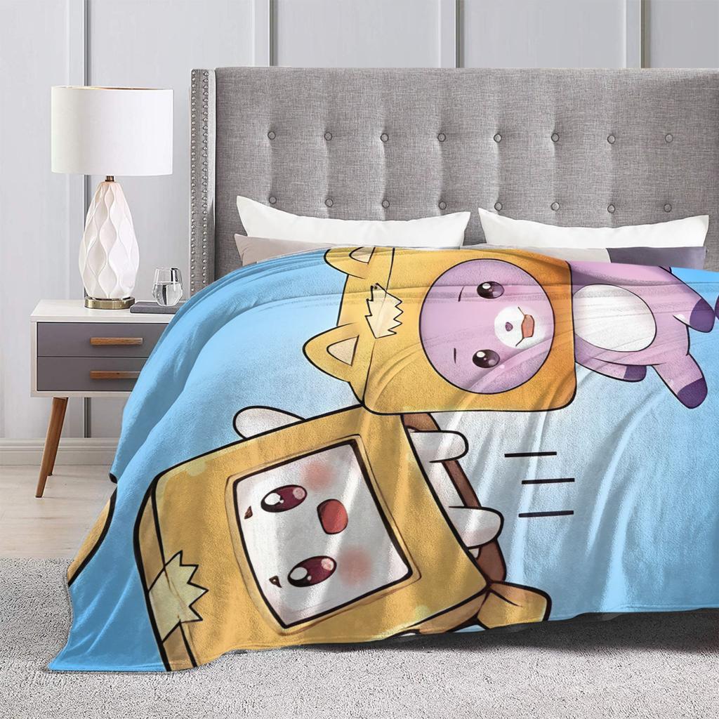 Foxy Boxy and Rocky Lankybox Blanket Quality Super Soft Throw Blanket Winter Decorative Living Room Fashion Bedspread 013