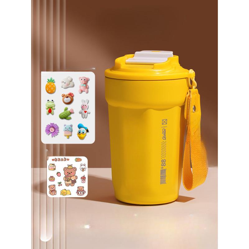 Coffee Cup 316 Double-Layer Stainless Steel Insulation Vacuum Cup Outdoor Traveling Coke Cup Mesh Red Grape Rope Vehicle-Borne Cup
